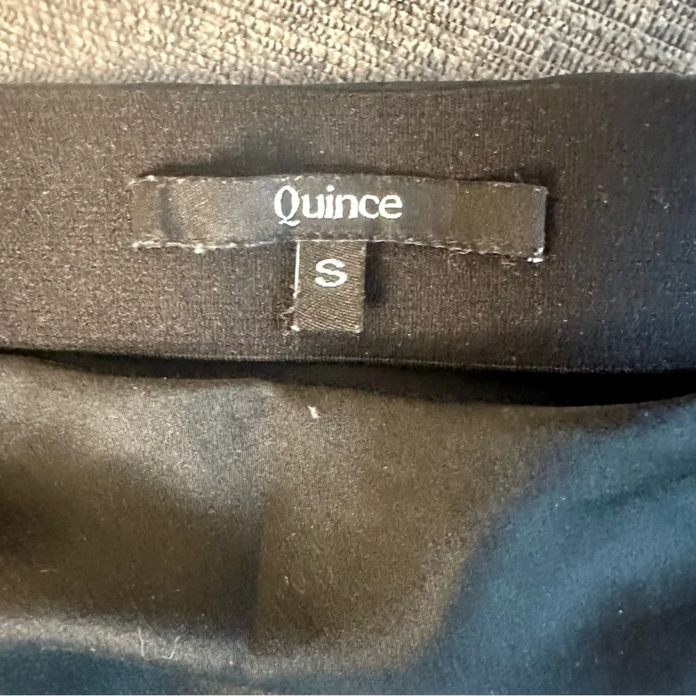 Quince Mulberry Washable Silk Classic Black Midi Skirt S - Picture 6 of 7